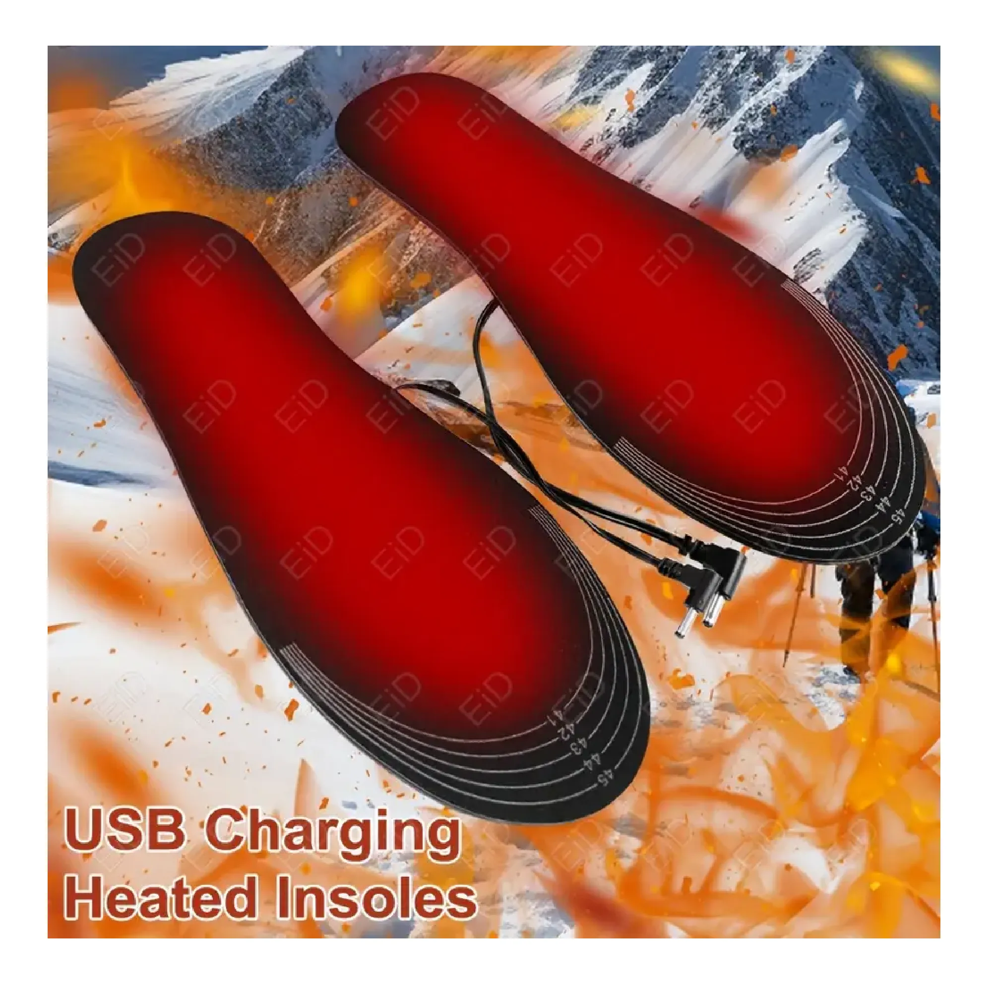 1Pair Comfortable USB Heated Warm Insoles For Women & Men, Winter