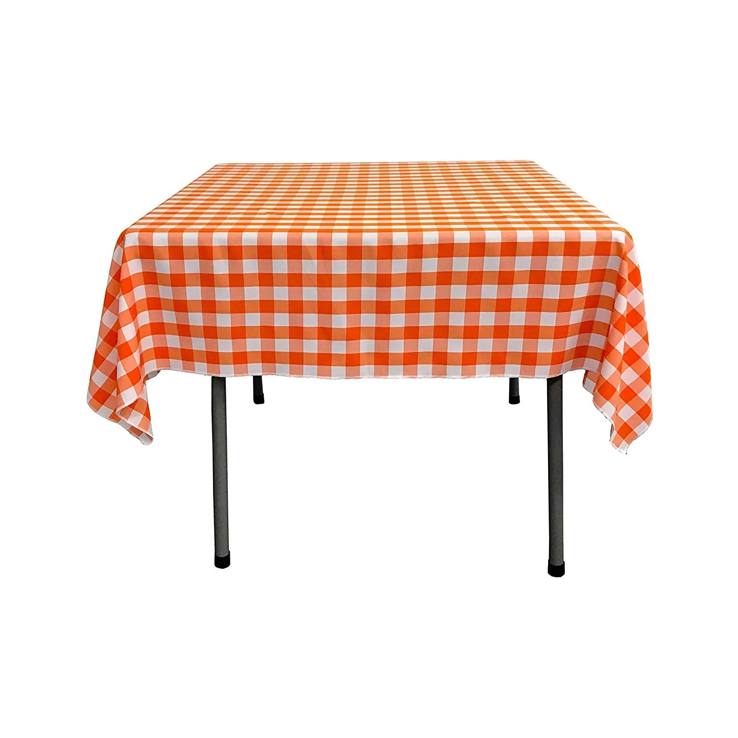 42" x 42" Square Tablecloth for 30" Square Small Coffee Table with 6" Drop, Polyester Checkered Gingham Plaid Table Overlay