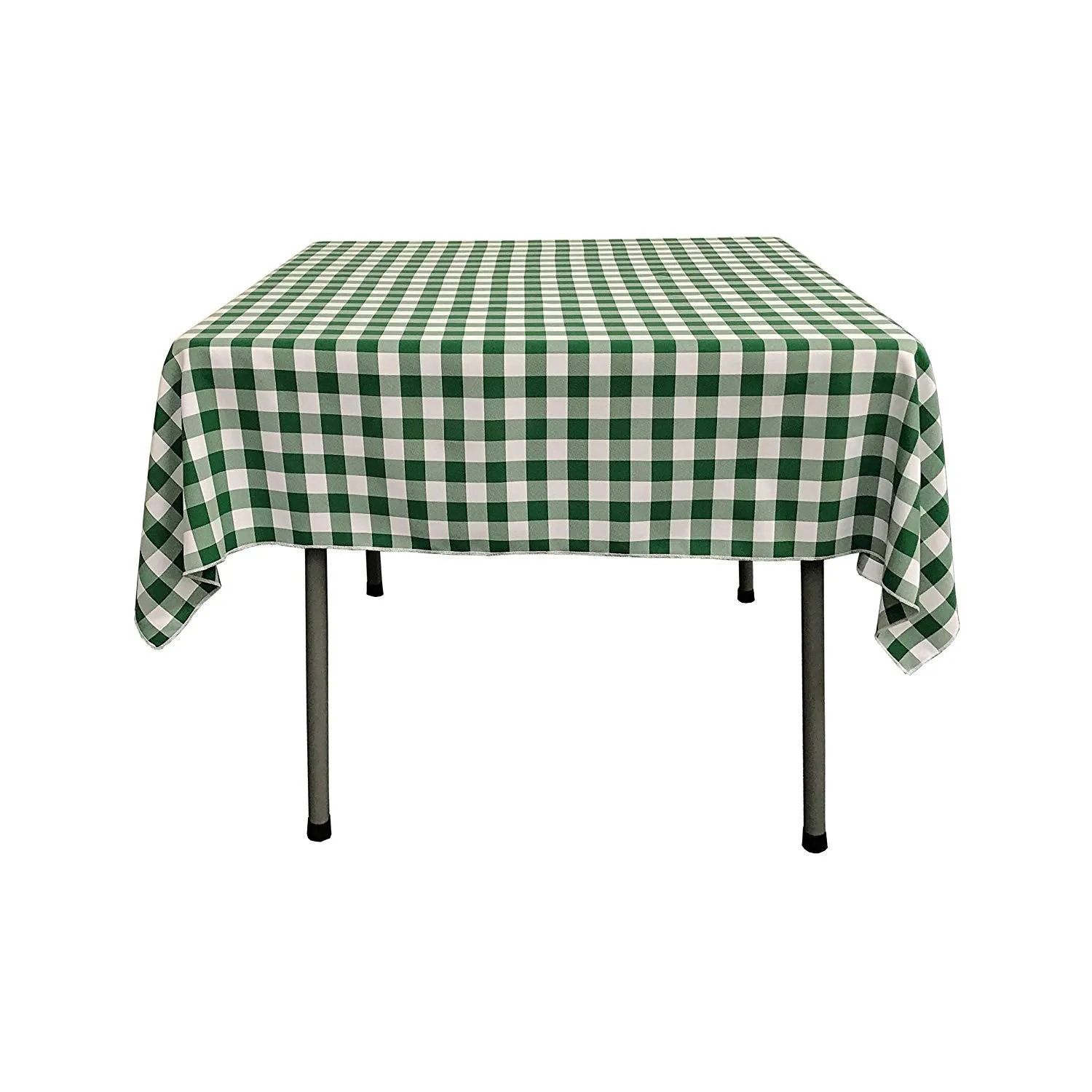 42" x 42" Square Tablecloth for 30" Square Small Coffee Table with 6" Drop, Polyester Checkered Gingham Plaid Table Overlay