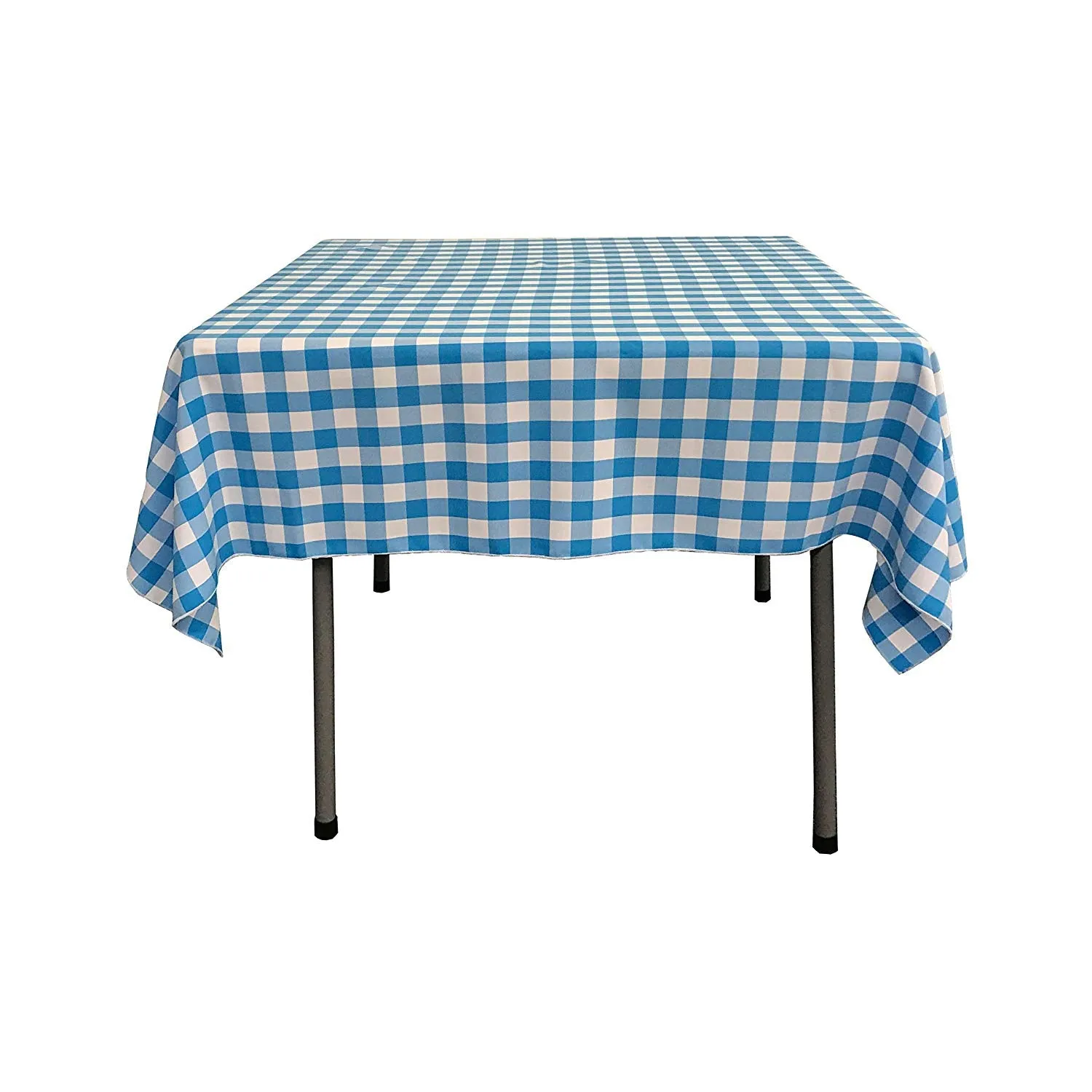 42" x 42" Square Tablecloth for 30" Square Small Coffee Table with 6" Drop, Polyester Checkered Gingham Plaid Table Overlay