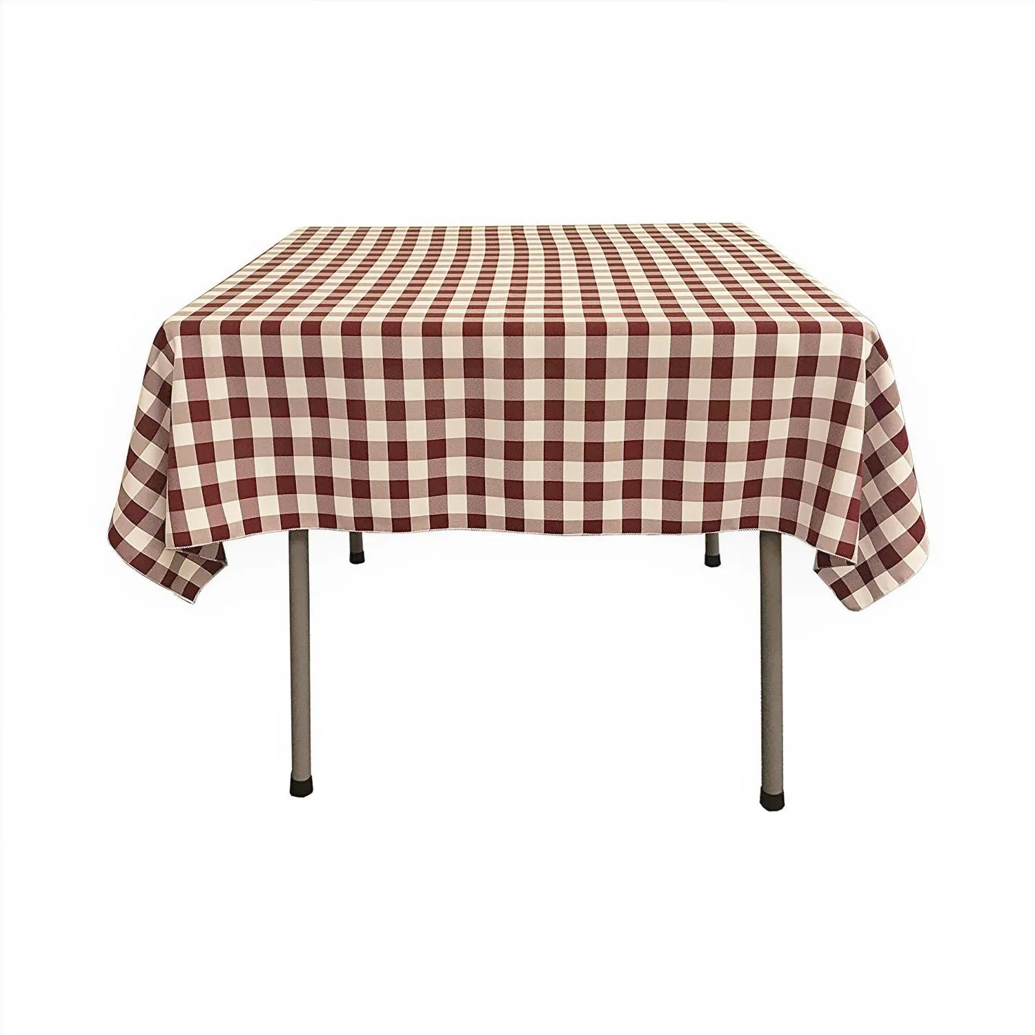 42" x 42" Square Tablecloth for 30" Square Small Coffee Table with 6" Drop, Polyester Checkered Gingham Plaid Table Overlay