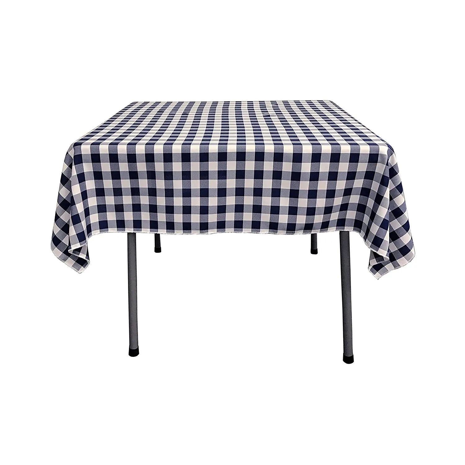 42" x 42" Square Tablecloth for 30" Square Small Coffee Table with 6" Drop, Polyester Checkered Gingham Plaid Table Overlay