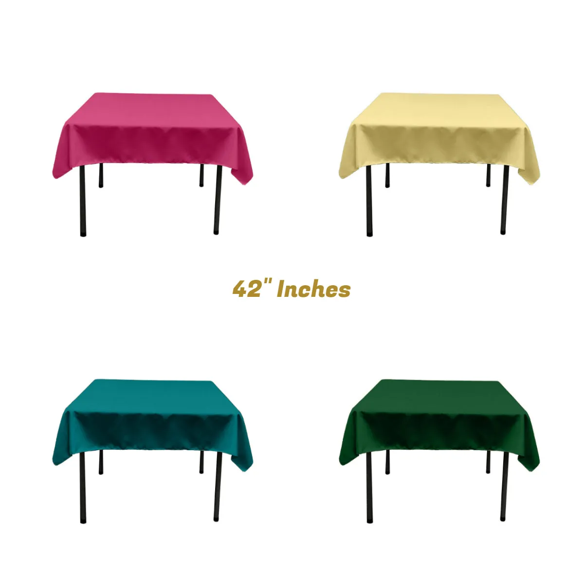 42"x42" SQUARE POLY POPLIN TABLECLOTH