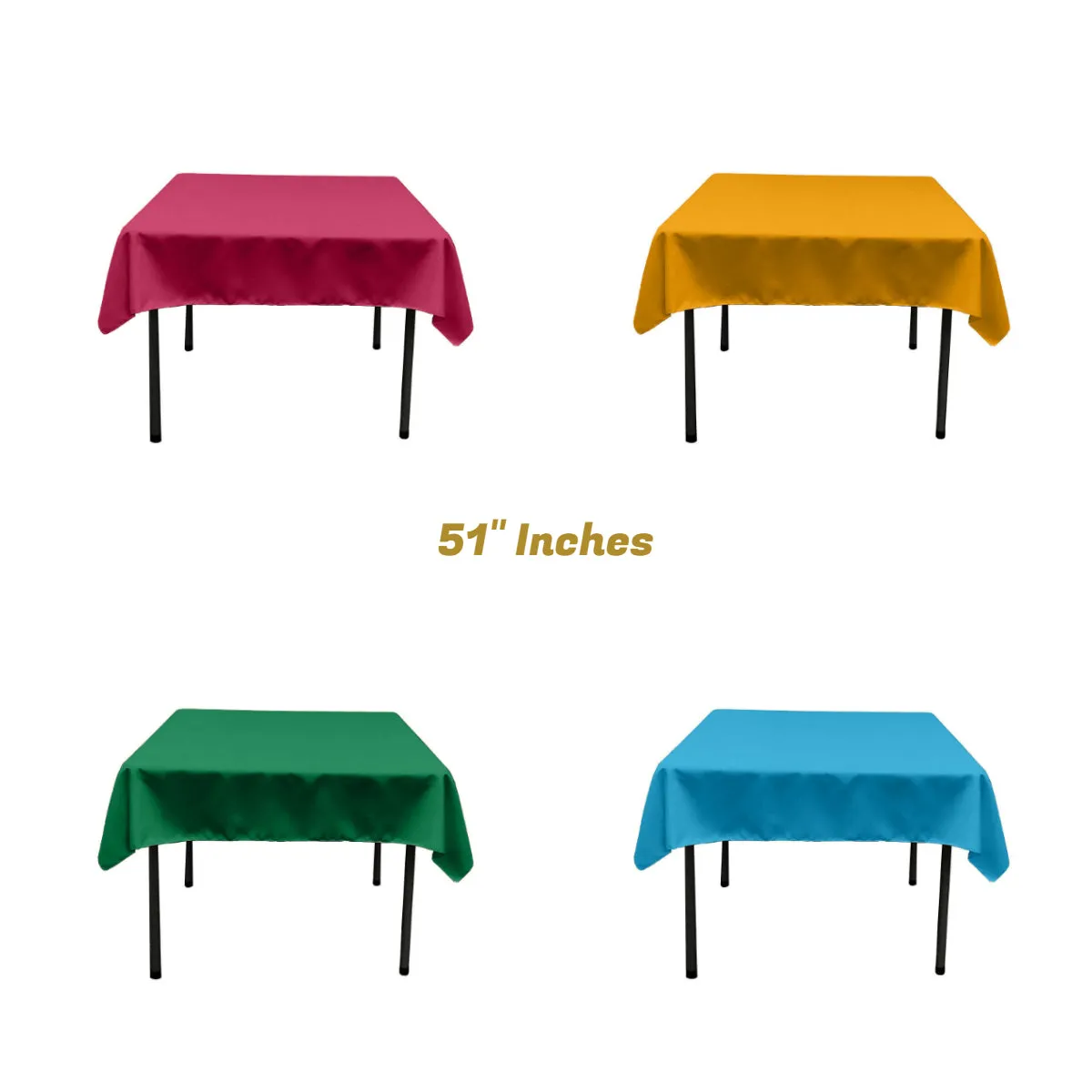 51"x51" SQUARE POLY POPLIN TABLECLOTH