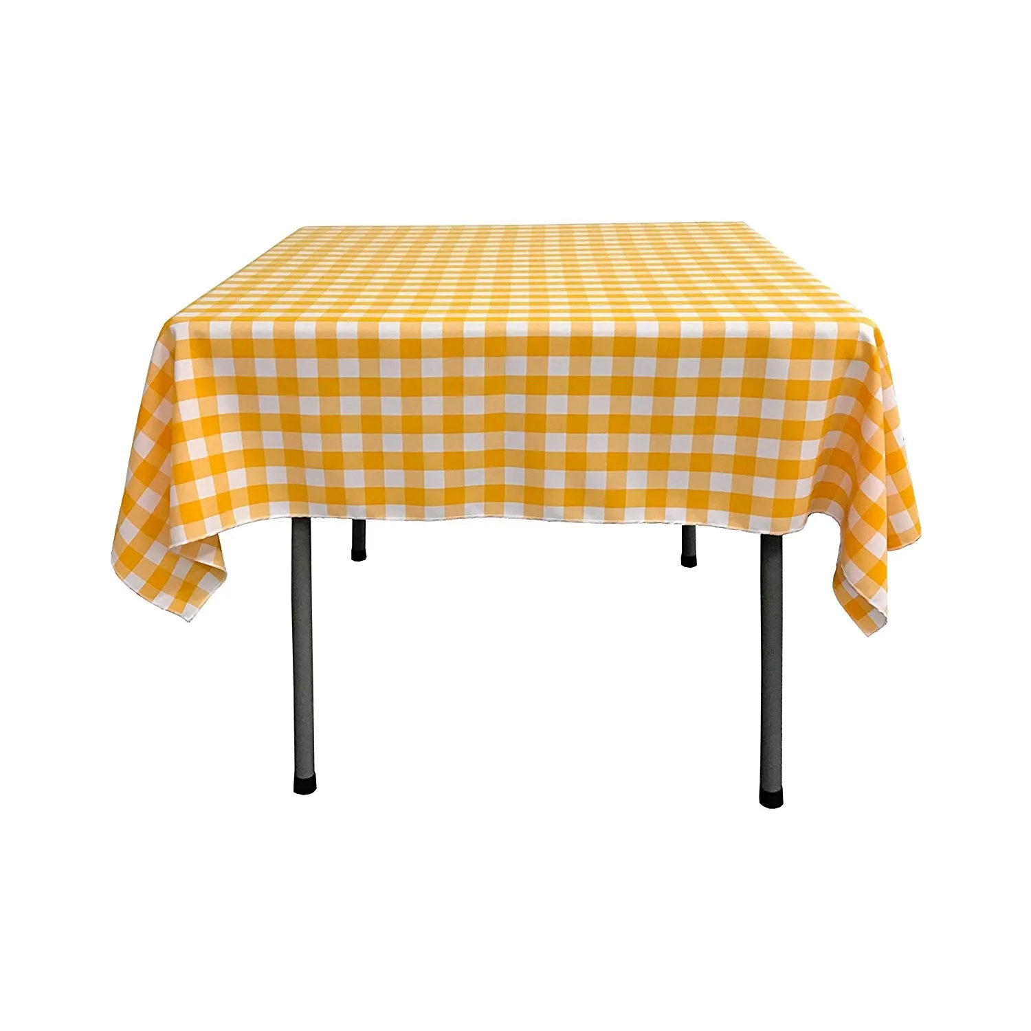 58" x 58" Square Tablecloth for 46" Square Small Coffee Table with 6" Drop, Polyester Checkered Gingham Plaid Table Overlay