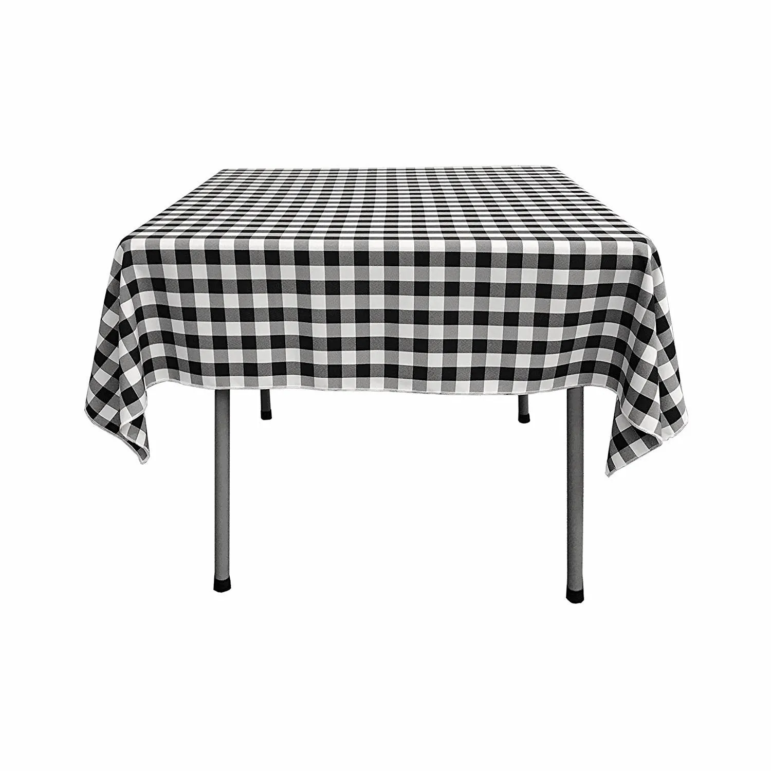 58" x 58" Square Tablecloth for 46" Square Small Coffee Table with 6" Drop, Polyester Checkered Gingham Plaid Table Overlay