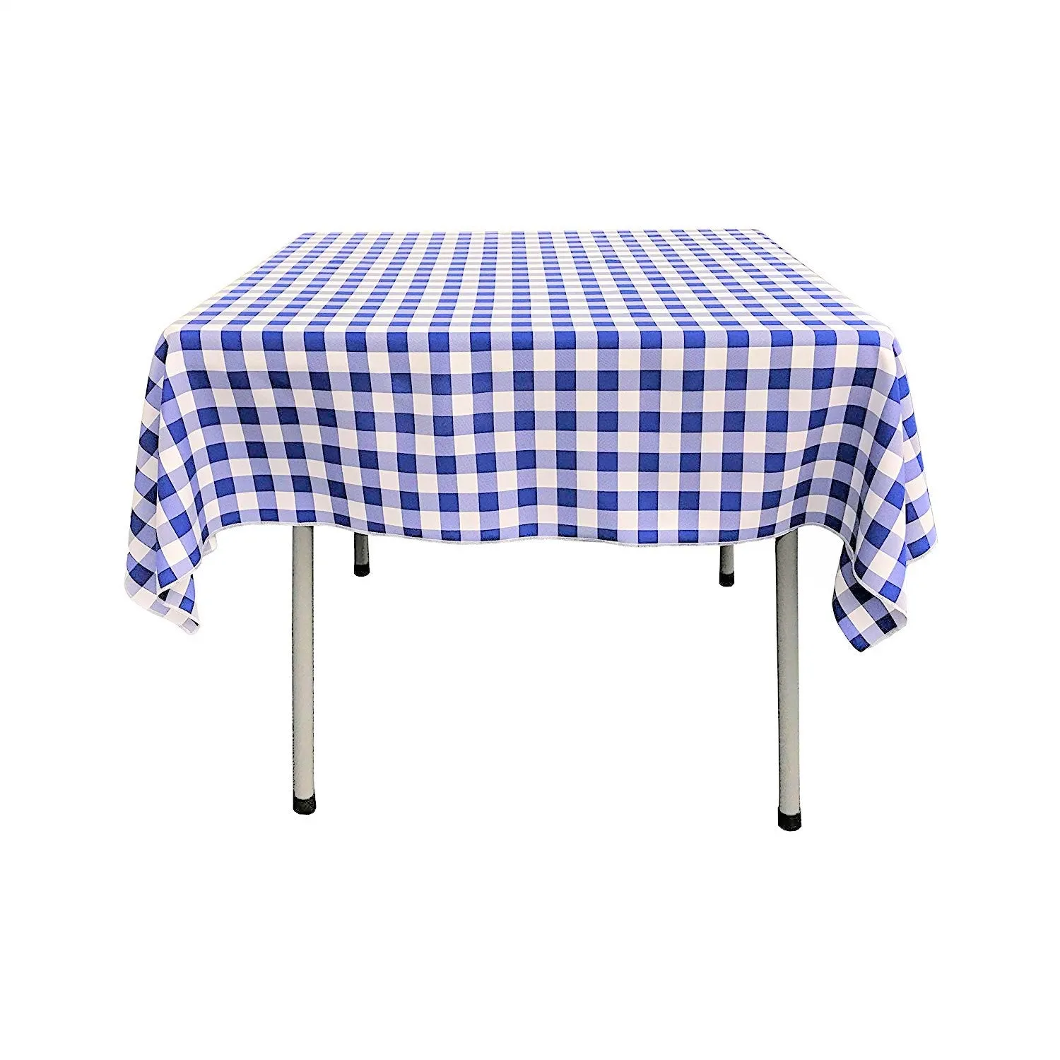 58" x 58" Square Tablecloth for 46" Square Small Coffee Table with 6" Drop, Polyester Checkered Gingham Plaid Table Overlay