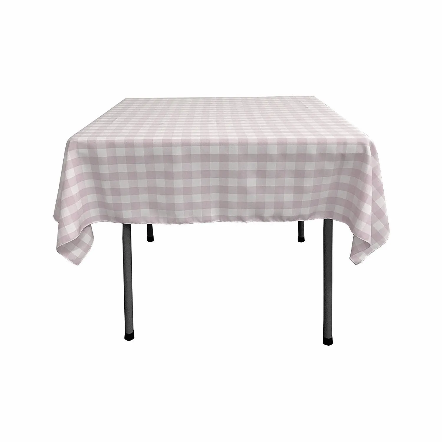 58" x 58" Square Tablecloth for 46" Square Small Coffee Table with 6" Drop, Polyester Checkered Gingham Plaid Table Overlay