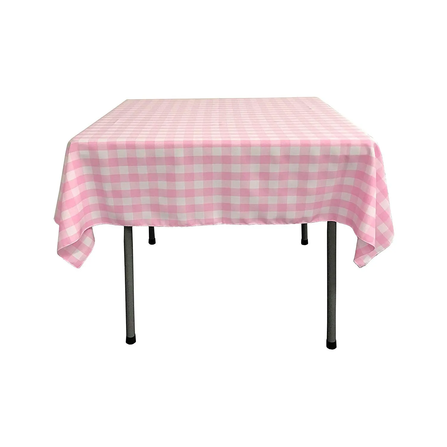 58" x 58" Square Tablecloth for 46" Square Small Coffee Table with 6" Drop, Polyester Checkered Gingham Plaid Table Overlay