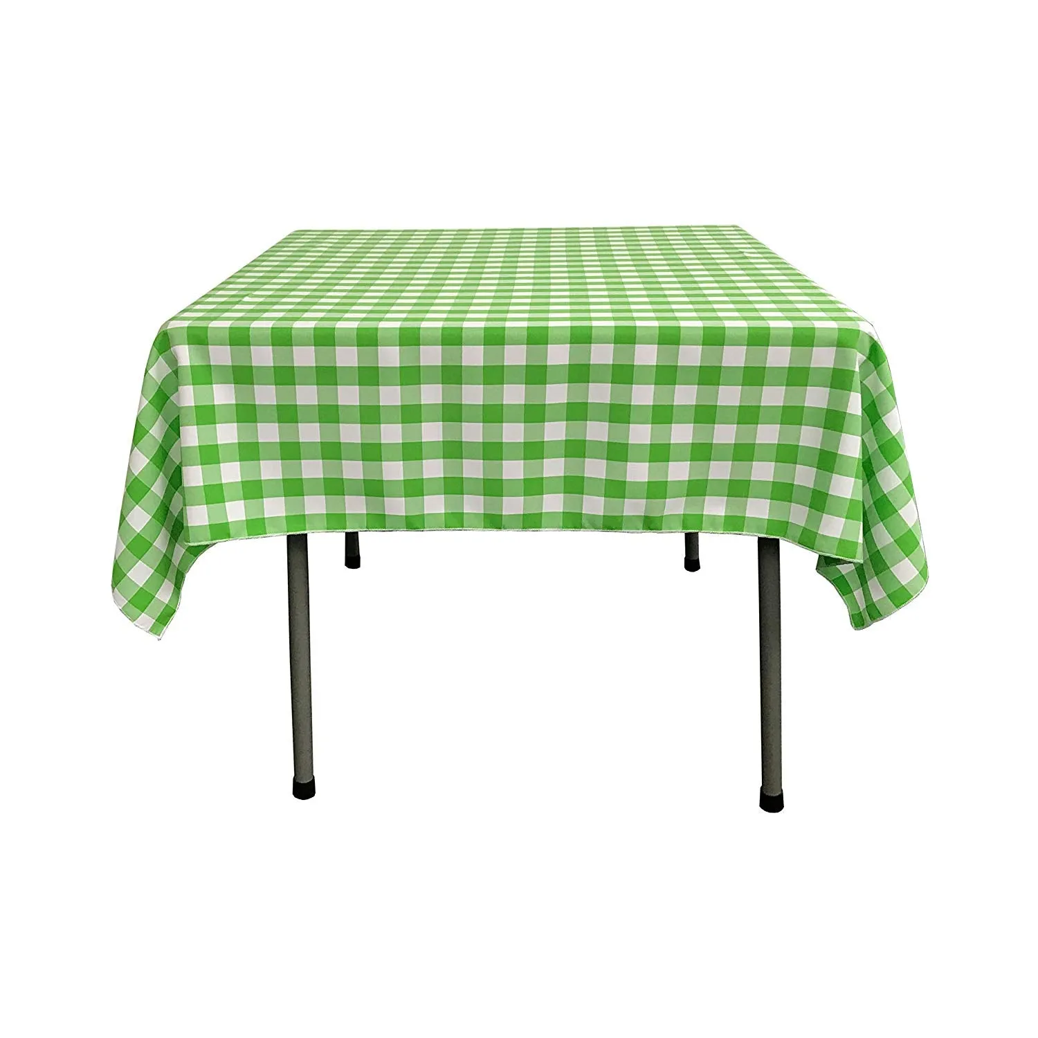 58" x 58" Square Tablecloth for 46" Square Small Coffee Table with 6" Drop, Polyester Checkered Gingham Plaid Table Overlay