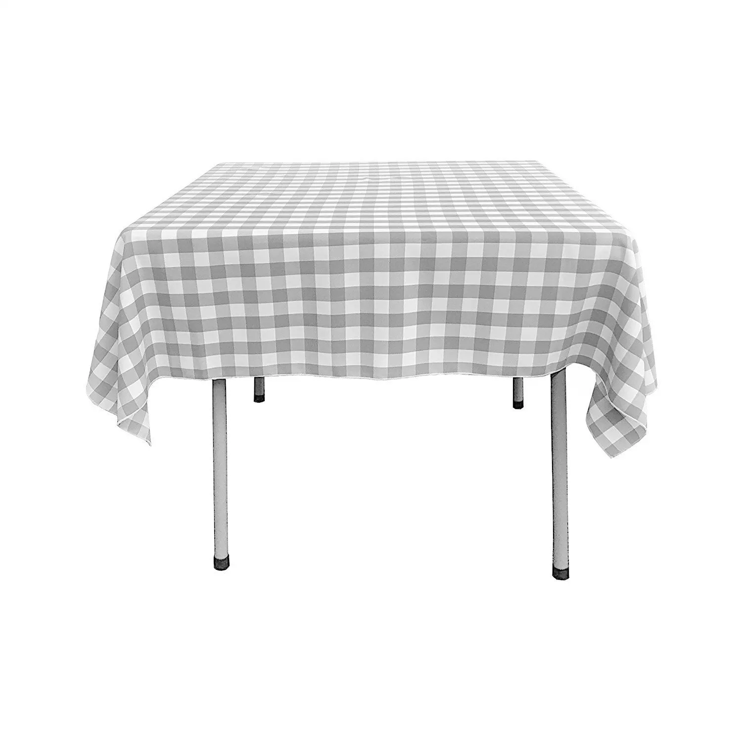 58" x 58" Square Tablecloth for 46" Square Small Coffee Table with 6" Drop, Polyester Checkered Gingham Plaid Table Overlay