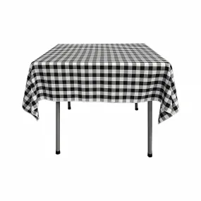 58" x 58" Square Tablecloth for 46" Square Small Coffee Table with 6" Drop, Polyester Checkered Gingham Plaid Table Overlay