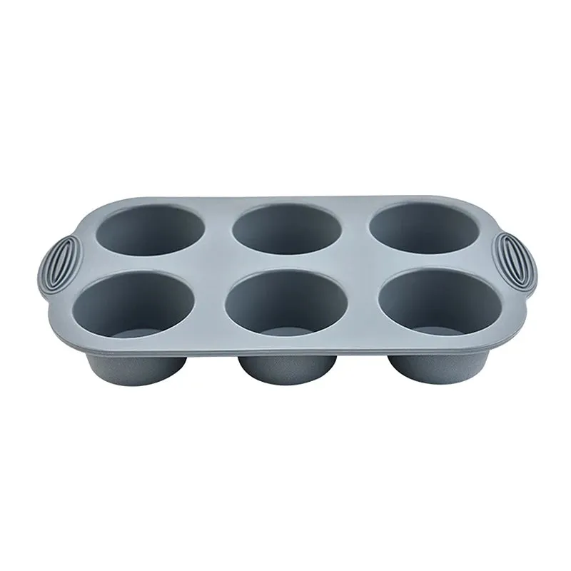 6 Round Silicone Mold Muffin Cup DIY High Temperature Silicone Mousse Dessert Chocolate Cake Mold Kitchen Baking Tools