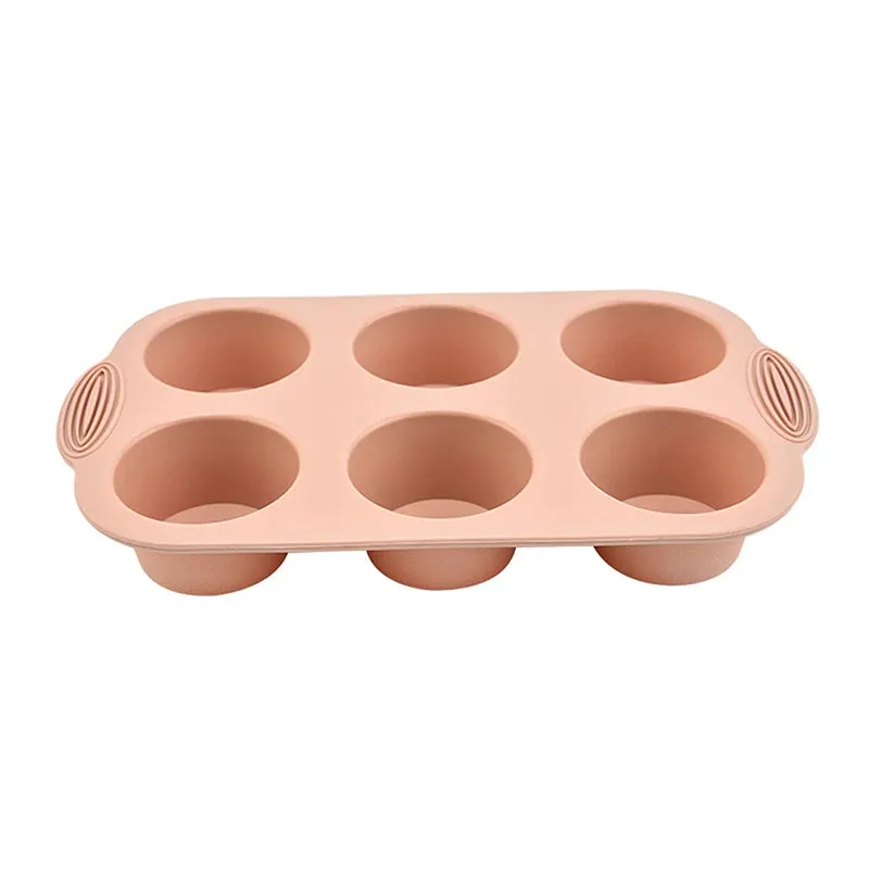 6 Round Silicone Mold Muffin Cup DIY High Temperature Silicone Mousse Dessert Chocolate Cake Mold Kitchen Baking Tools