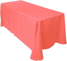 90" Wide x 120" Long Rectangular Tablecloth - Polyester Poplin Tablecloth for Wedding, Party, Event Decorations (Pick a Color)