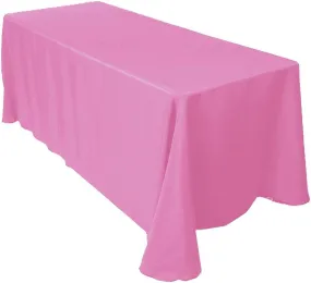 90" Wide x 144" Long Rectangular Tablecloth - Polyester Poplin Tablecloth for Wedding, Party, Event Decorations (Pick a Color)