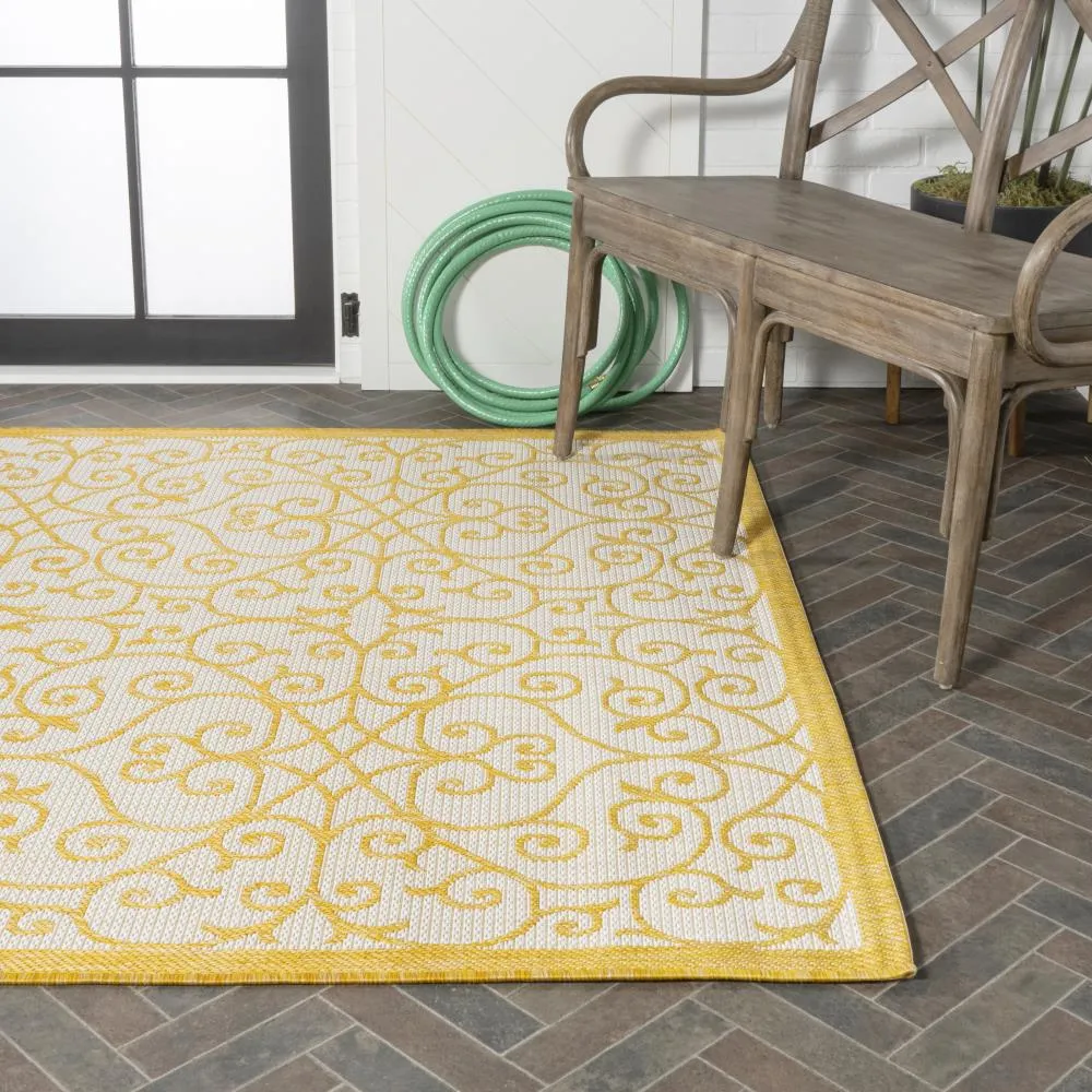 Alfombra Vintage Filigree Textured Weave Indoor/outdoor Area Rug