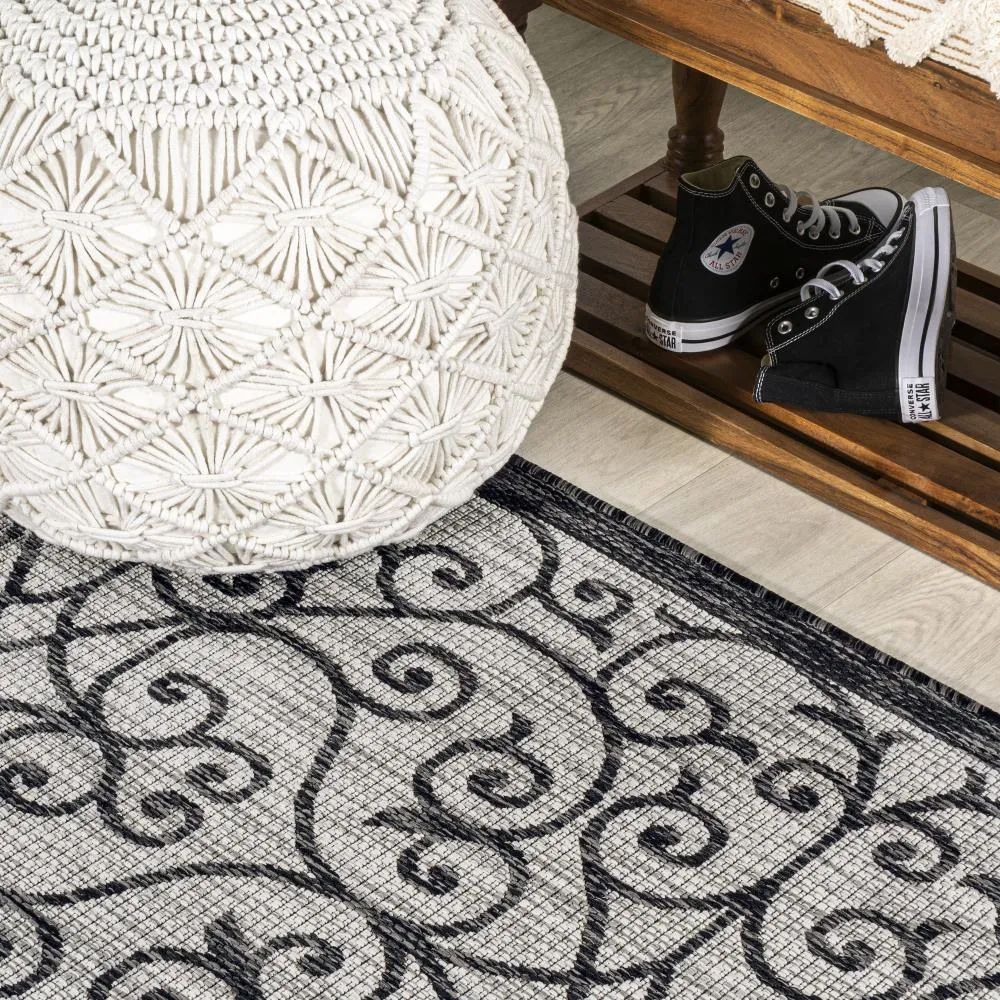 Alfombra Vintage Filigree Textured Weave Indoor/outdoor Area Rug