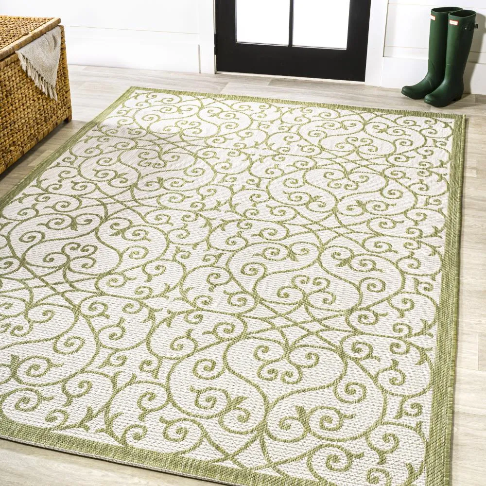 Alfombra Vintage Filigree Textured Weave Indoor/outdoor Area Rug