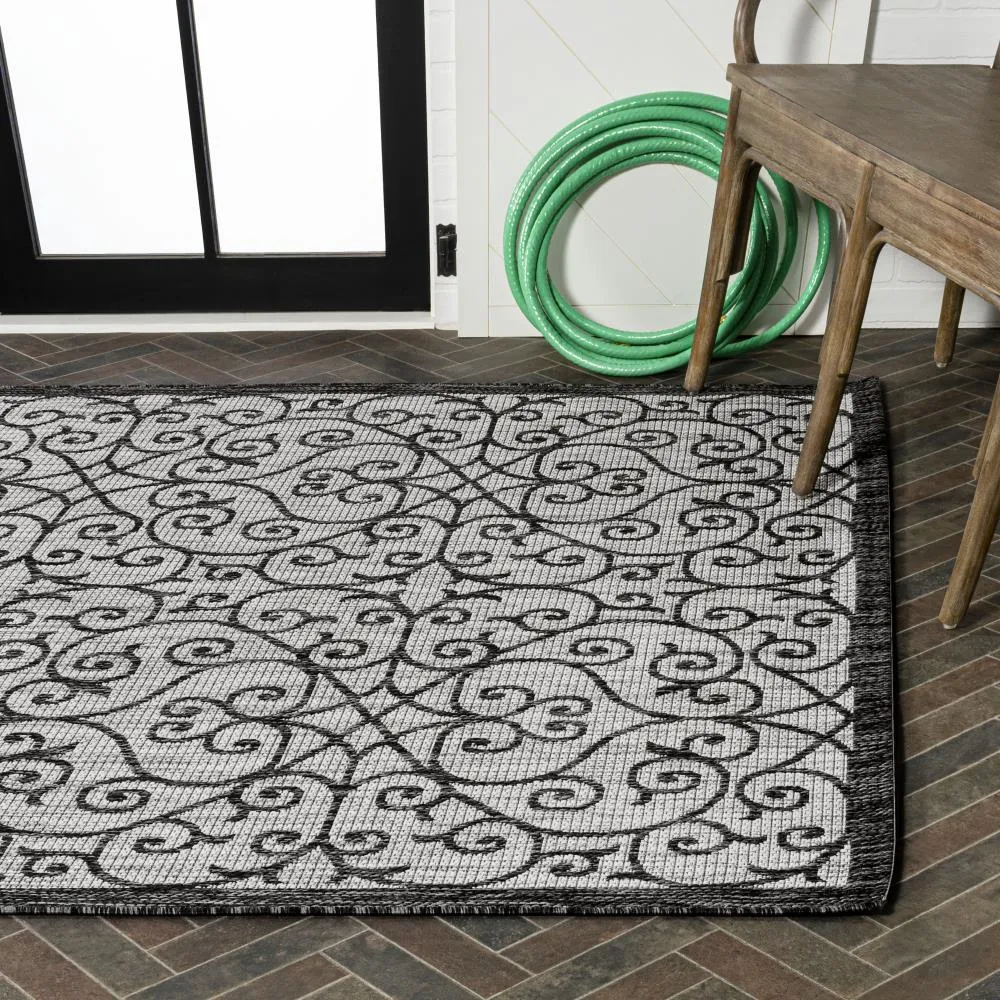 Alfombra Vintage Filigree Textured Weave Indoor/outdoor Area Rug