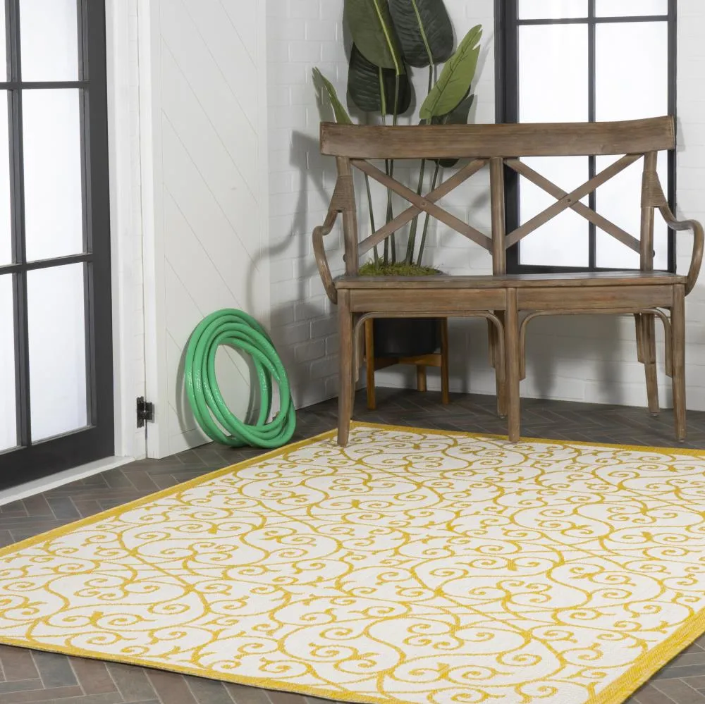 Alfombra Vintage Filigree Textured Weave Indoor/outdoor Area Rug