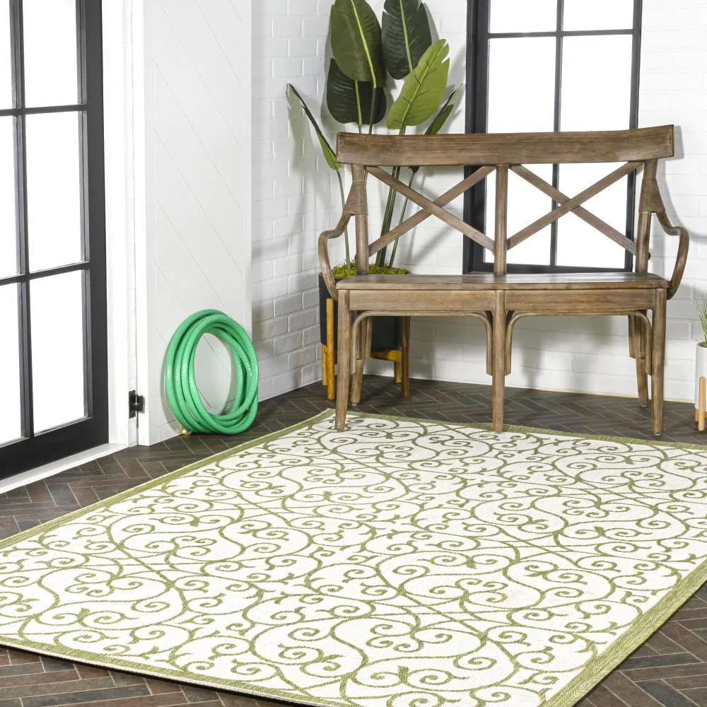 Alfombra Vintage Filigree Textured Weave Indoor/outdoor Area Rug