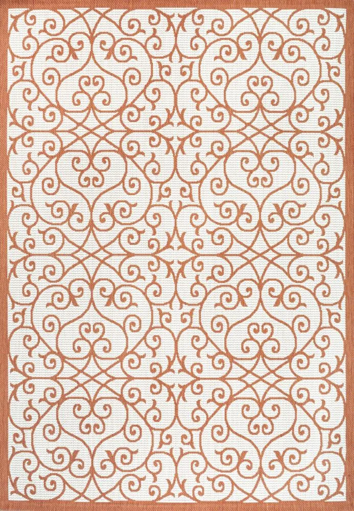 Alfombra Vintage Filigree Textured Weave Indoor/outdoor Area Rug