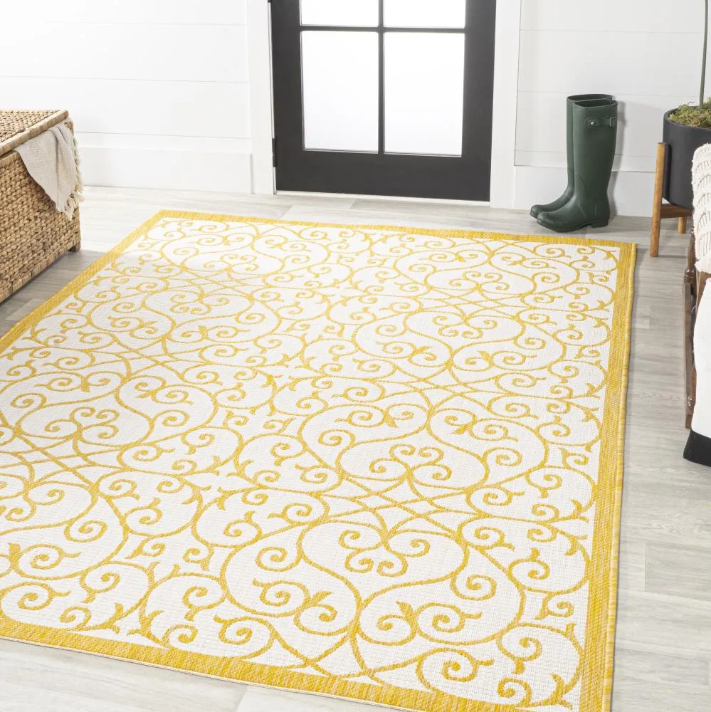 Alfombra Vintage Filigree Textured Weave Indoor/outdoor Area Rug