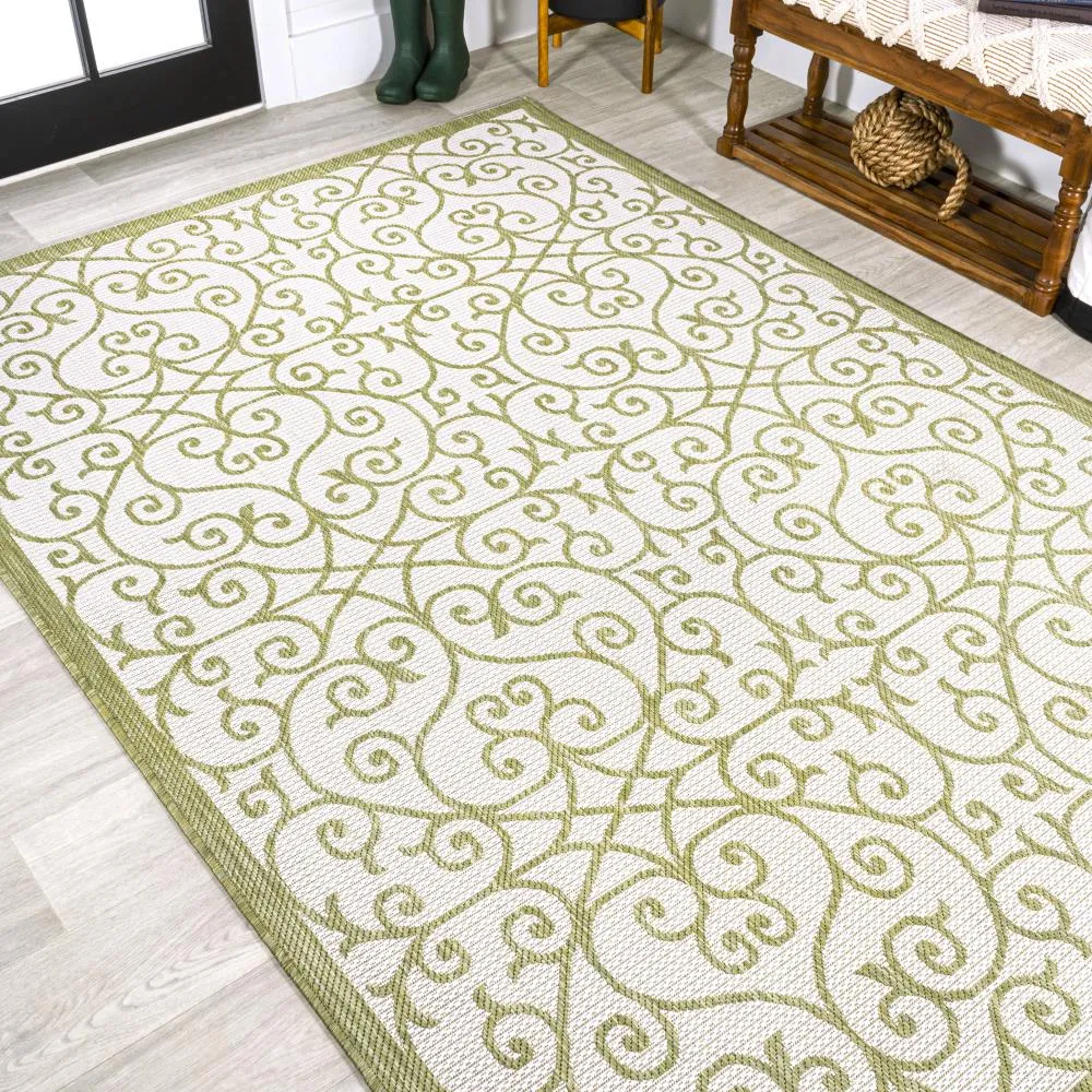 Alfombra Vintage Filigree Textured Weave Indoor/outdoor Area Rug