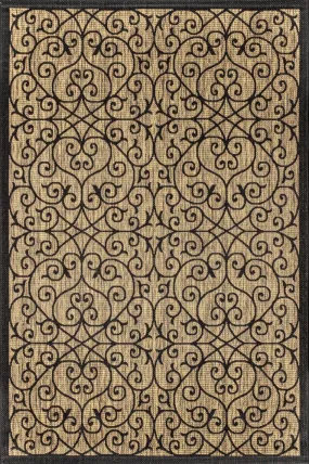 Alfombra Vintage Filigree Textured Weave Indoor/outdoor Area Rug