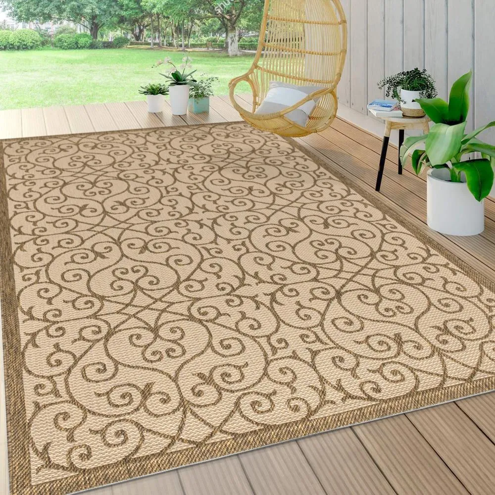 Alfombra Vintage Filigree Textured Weave Indoor/outdoor Area Rug