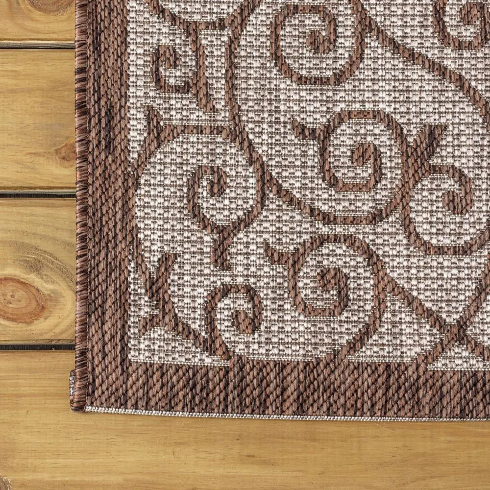 Alfombra Vintage Filigree Textured Weave Indoor/outdoor Area Rug