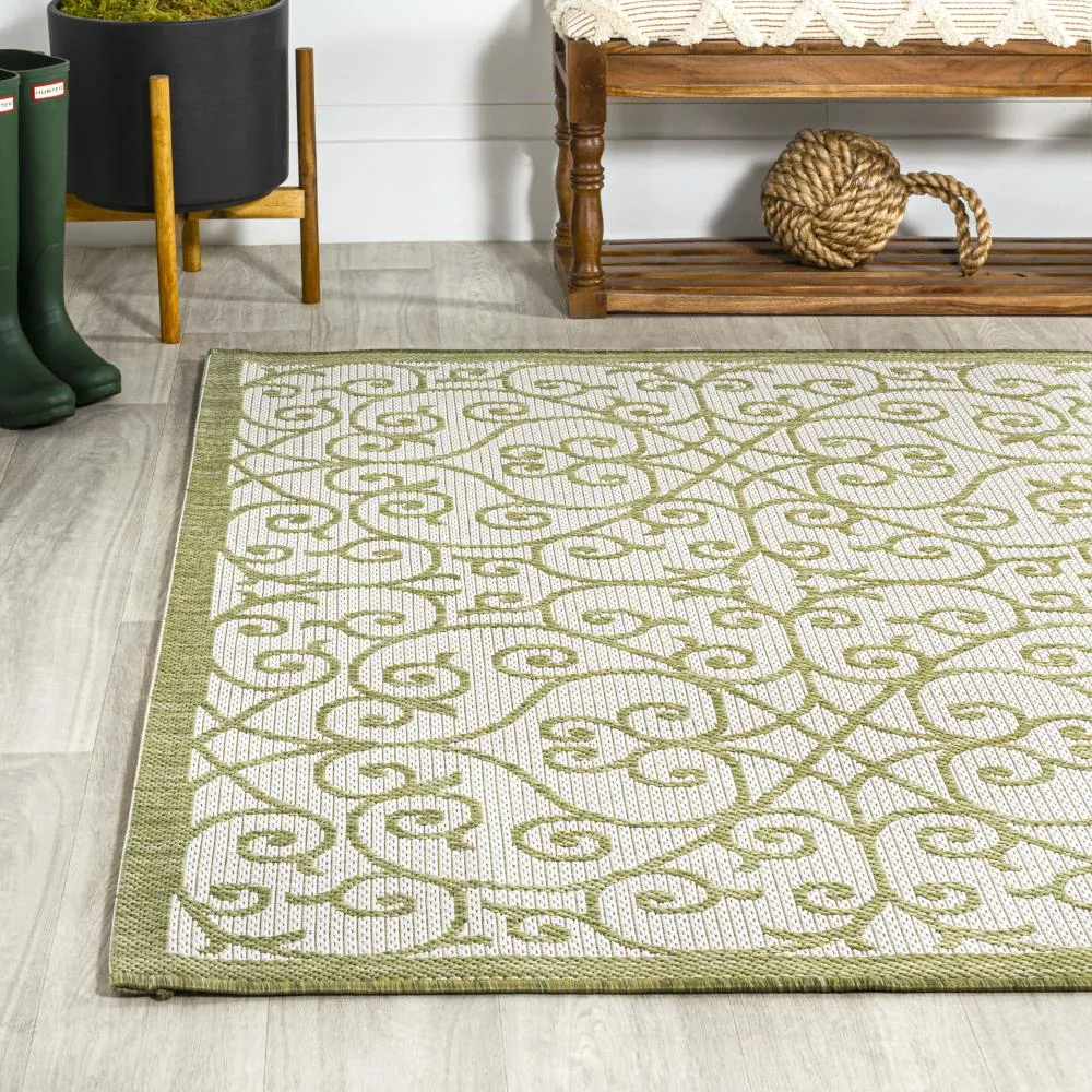 Alfombra Vintage Filigree Textured Weave Indoor/outdoor Area Rug