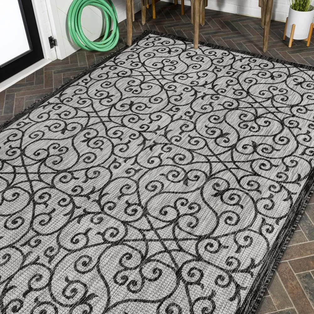 Alfombra Vintage Filigree Textured Weave Indoor/outdoor Area Rug