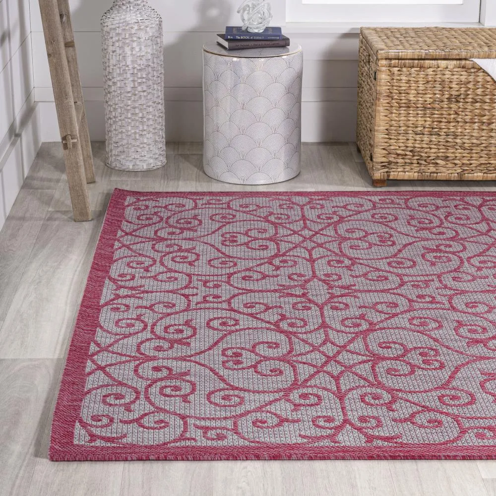 Alfombra Vintage Filigree Textured Weave Indoor/outdoor Area Rug