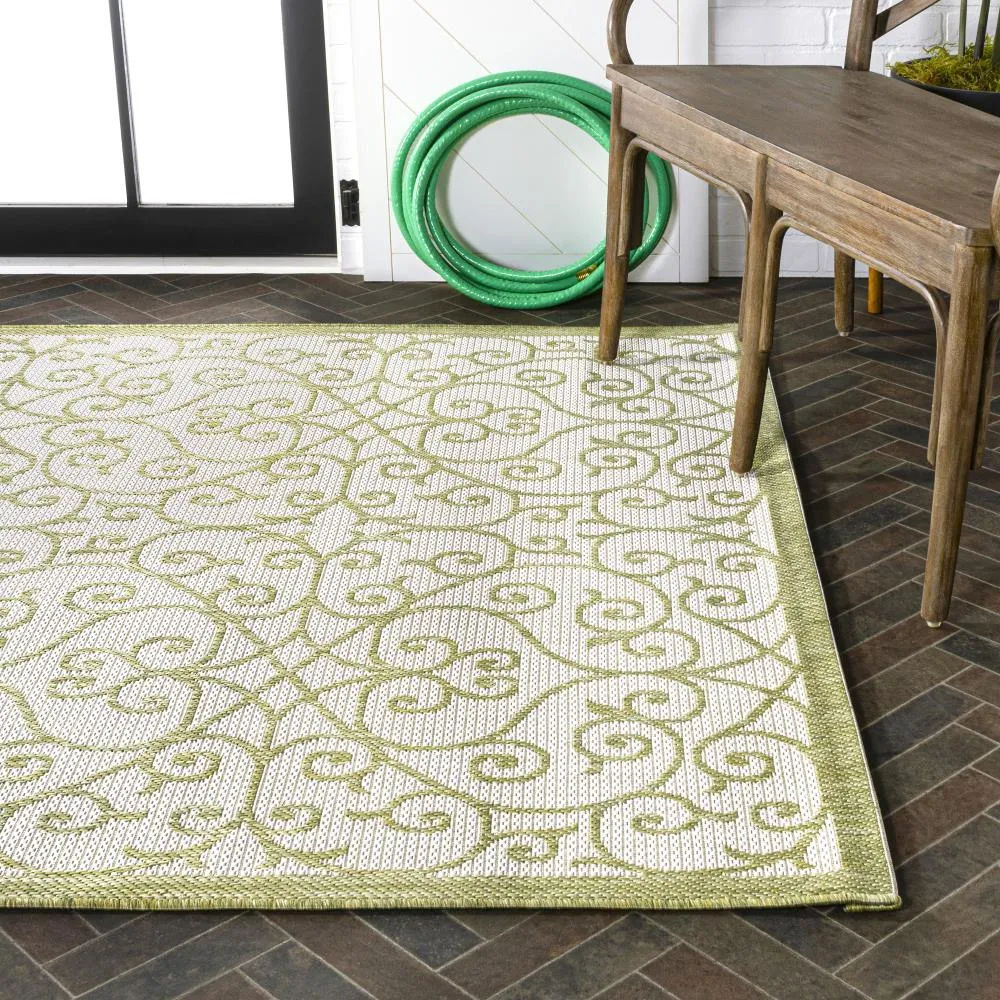 Alfombra Vintage Filigree Textured Weave Indoor/outdoor Area Rug