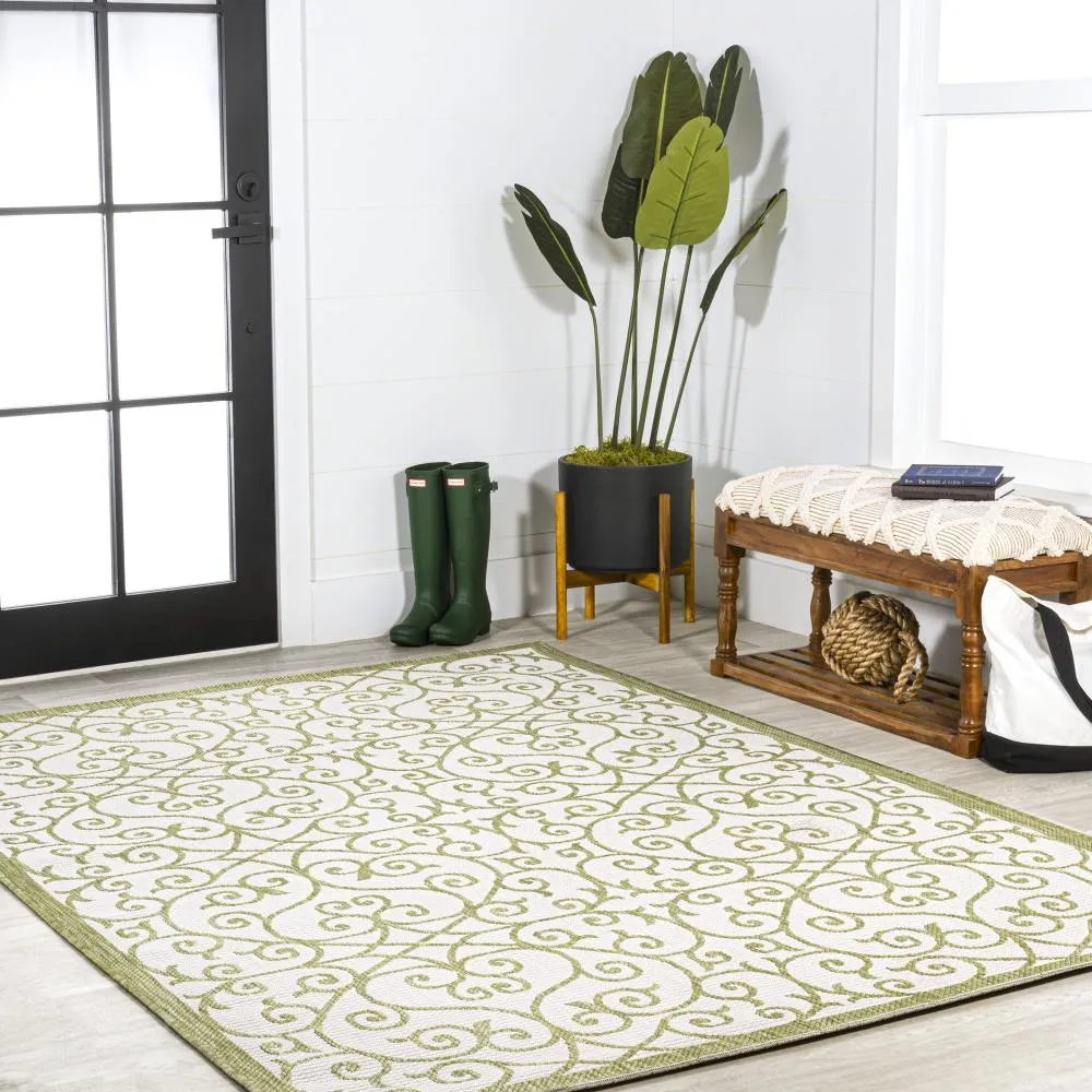 Alfombra Vintage Filigree Textured Weave Indoor/outdoor Area Rug