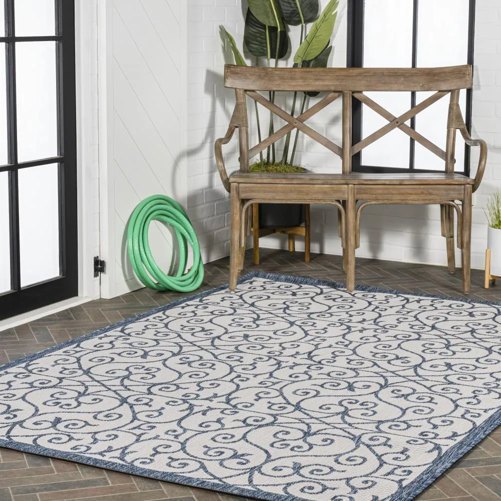 Alfombra Vintage Filigree Textured Weave Indoor/outdoor Area Rug