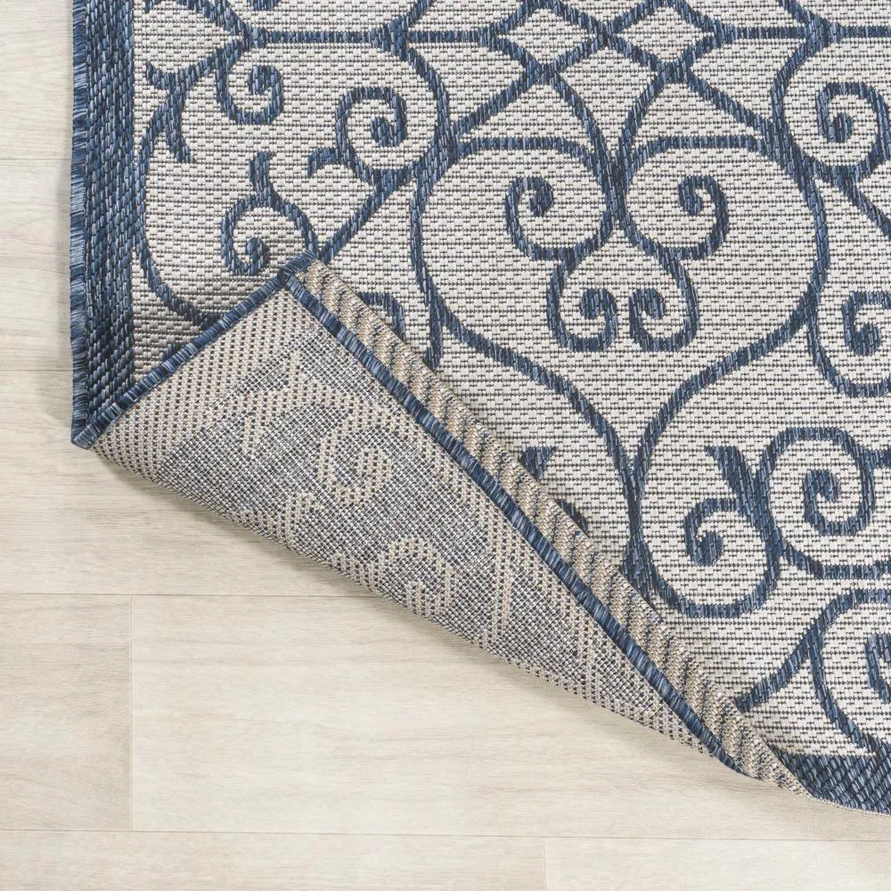 Alfombra Vintage Filigree Textured Weave Indoor/outdoor Area Rug