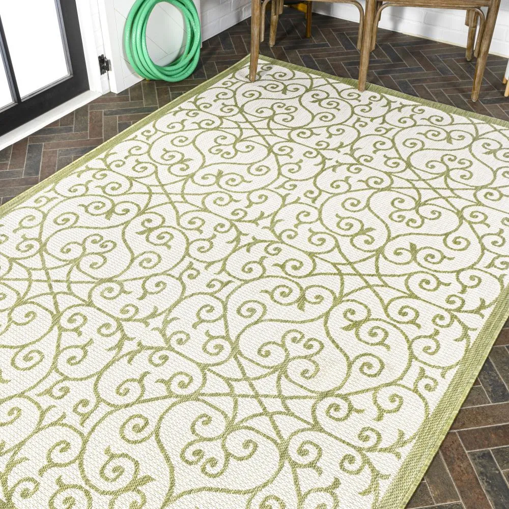 Alfombra Vintage Filigree Textured Weave Indoor/outdoor Area Rug