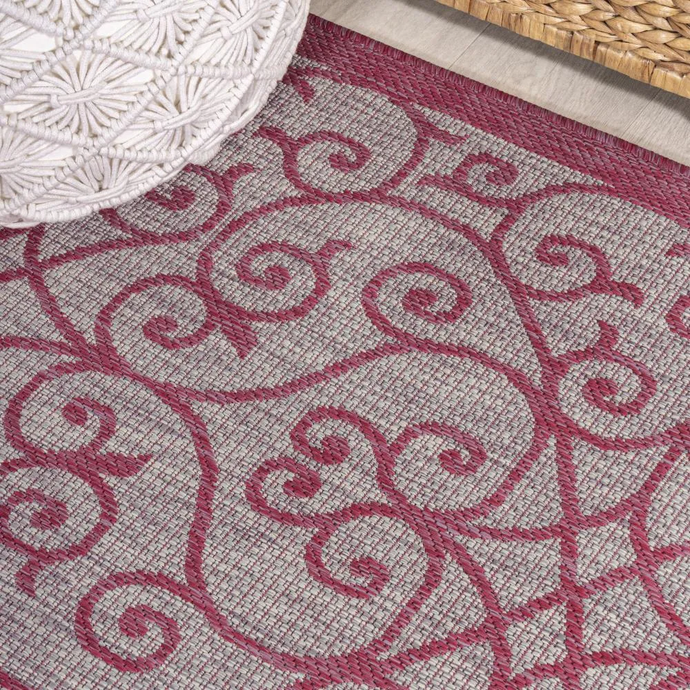 Alfombra Vintage Filigree Textured Weave Indoor/outdoor Area Rug