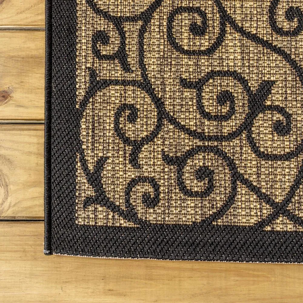 Alfombra Vintage Filigree Textured Weave Indoor/outdoor Area Rug