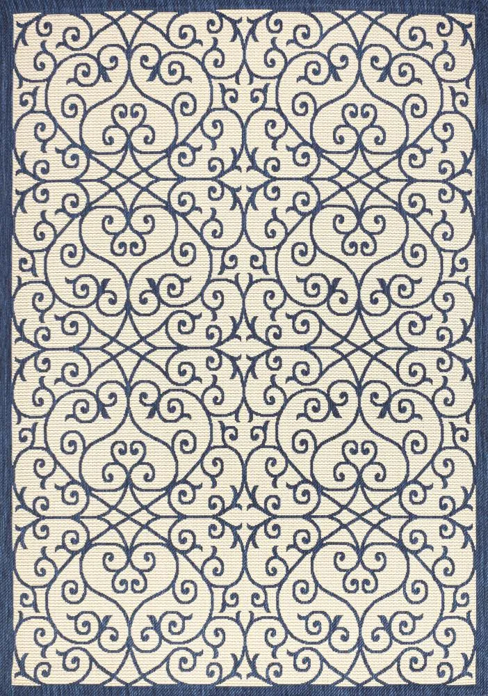 Alfombra Vintage Filigree Textured Weave Indoor/outdoor Area Rug