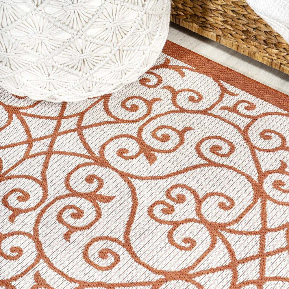 Alfombra Vintage Filigree Textured Weave Indoor/outdoor Area Rug