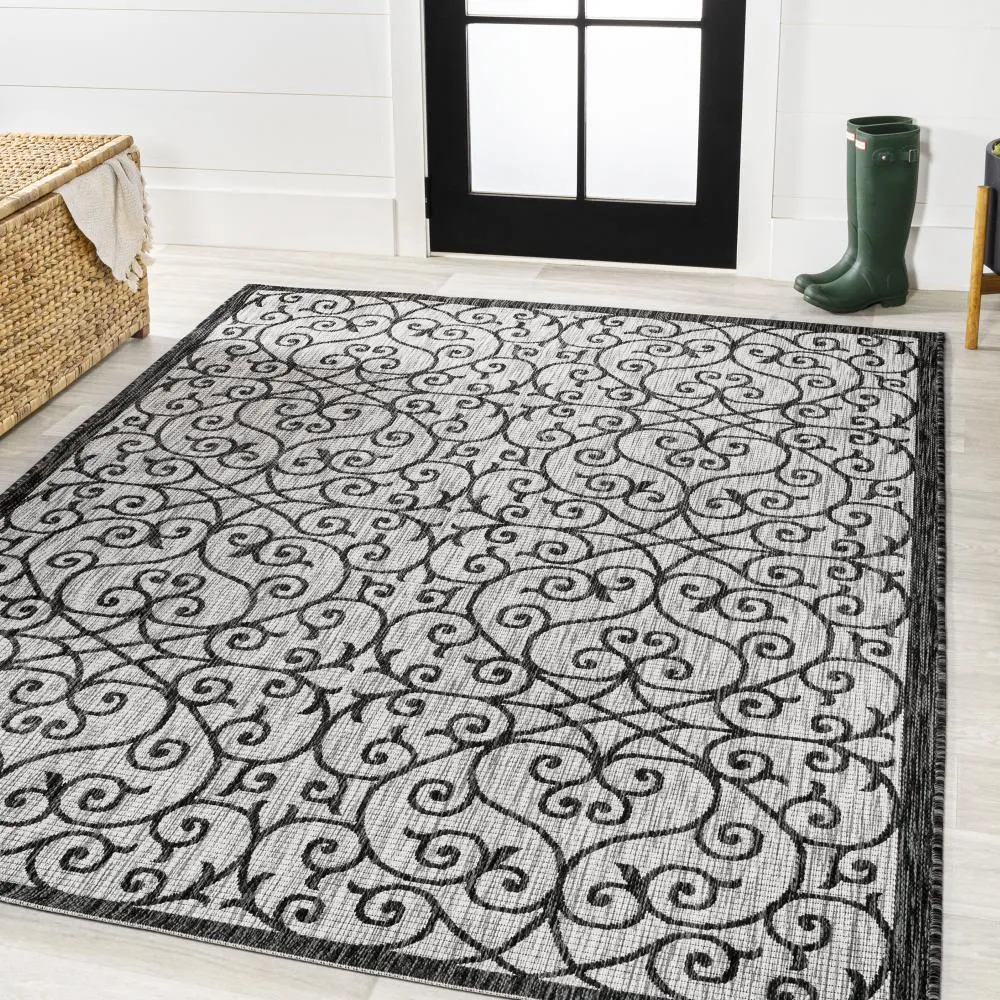 Alfombra Vintage Filigree Textured Weave Indoor/outdoor Area Rug