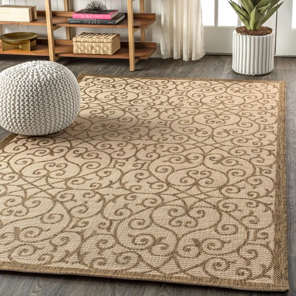 Alfombra Vintage Filigree Textured Weave Indoor/outdoor Area Rug