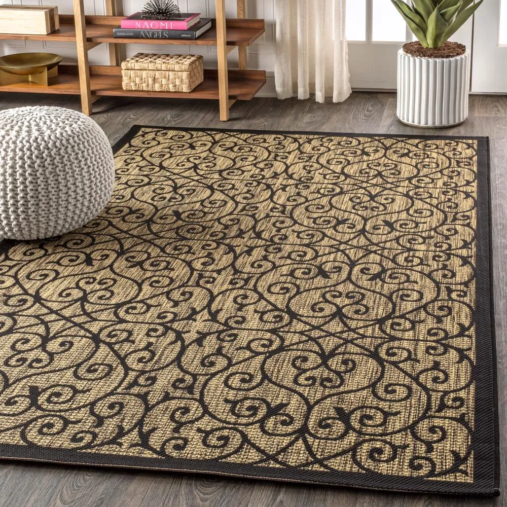 Alfombra Vintage Filigree Textured Weave Indoor/outdoor Area Rug