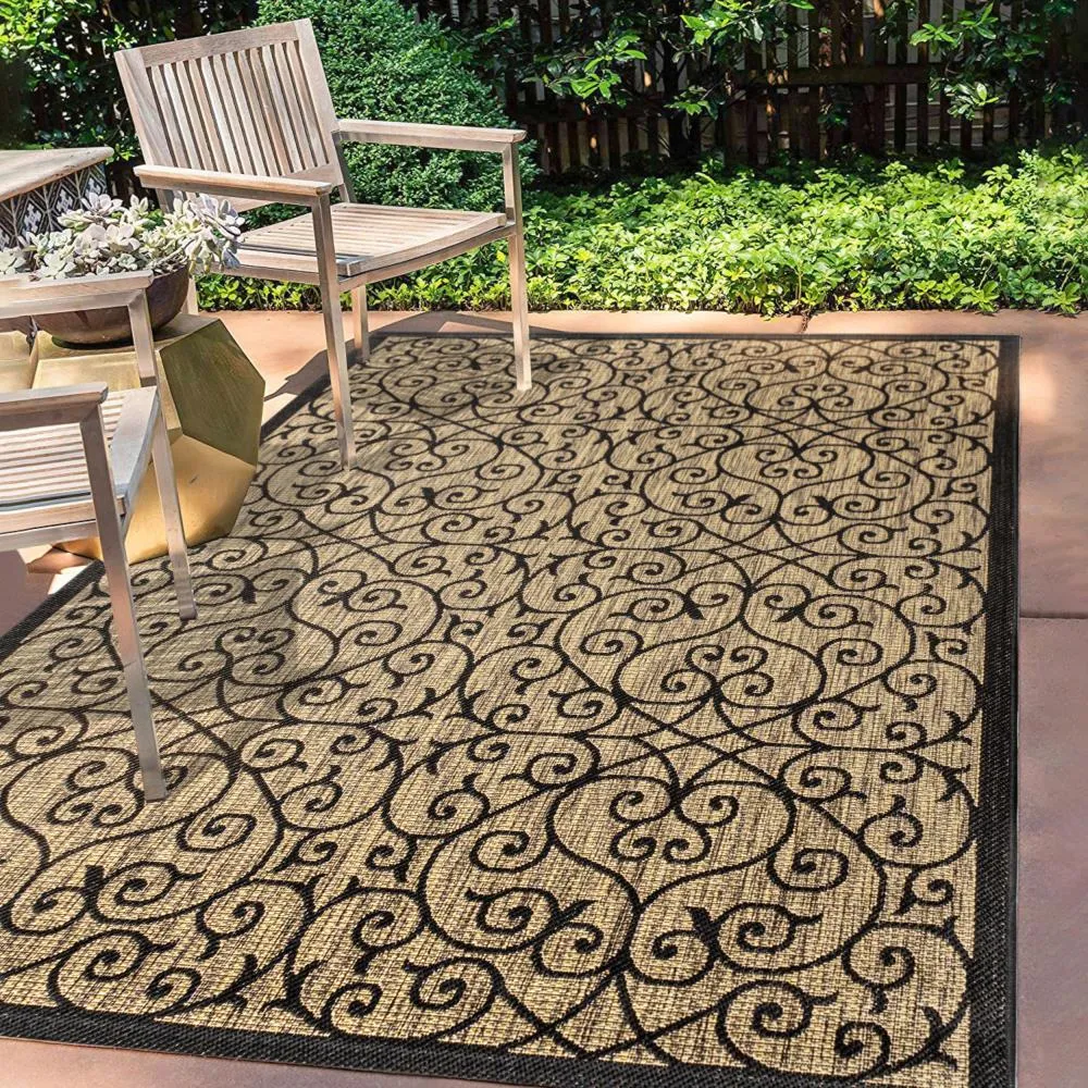 Alfombra Vintage Filigree Textured Weave Indoor/outdoor Area Rug