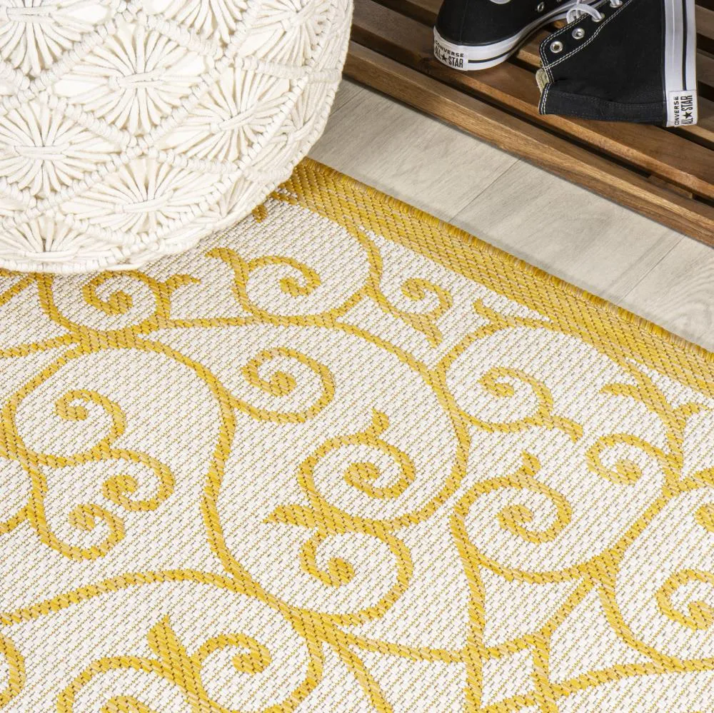 Alfombra Vintage Filigree Textured Weave Indoor/outdoor Area Rug