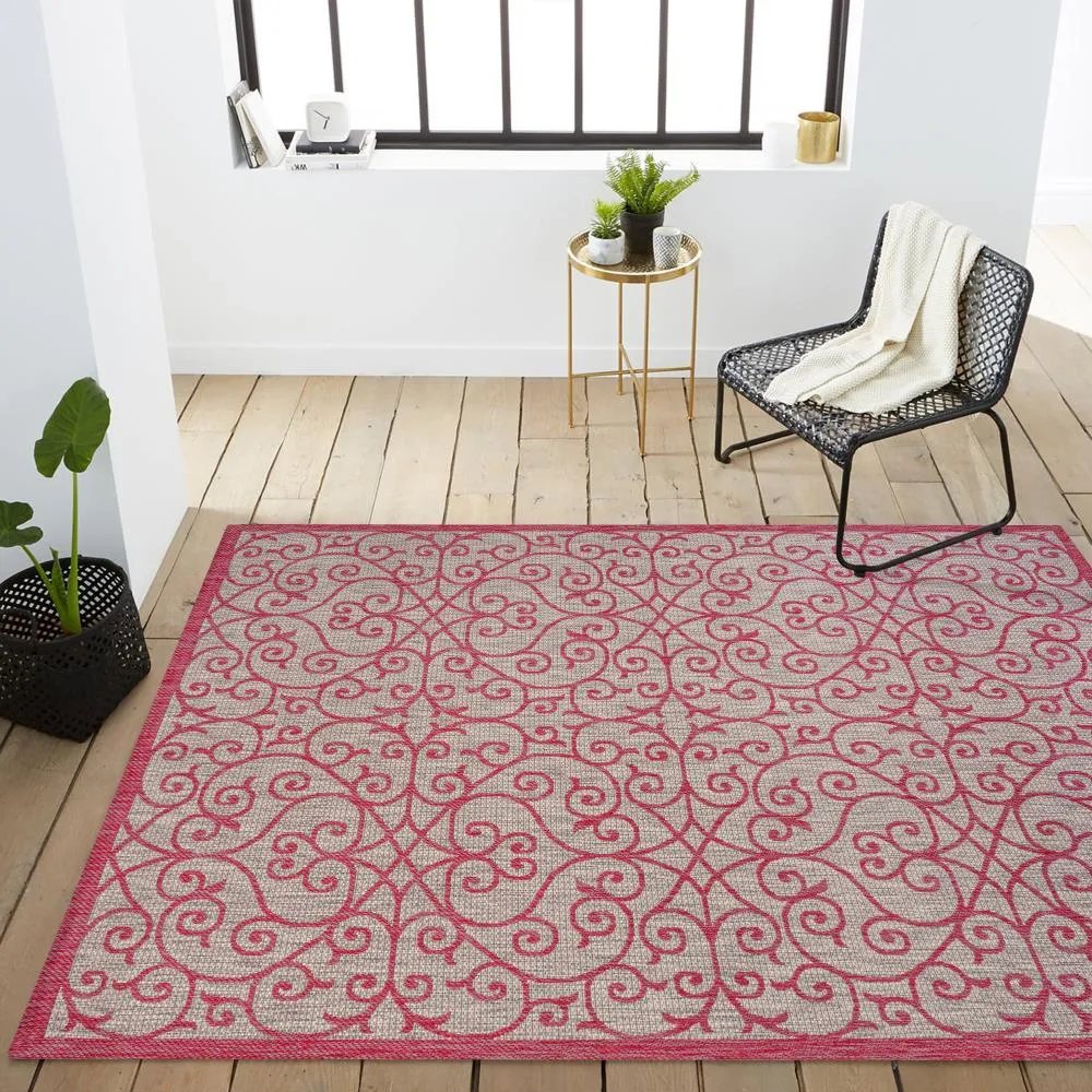 Alfombra Vintage Filigree Textured Weave Indoor/outdoor Area Rug